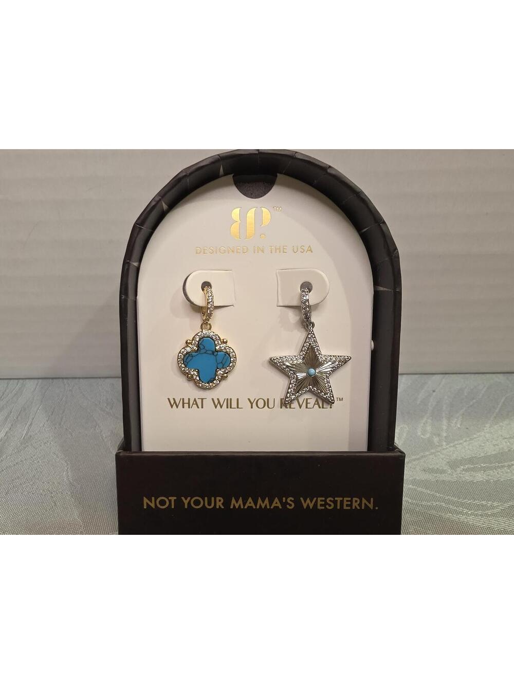 BP Dolly Darling Turquoise Magnesite & Diamond Cubic Zirconia Earrings